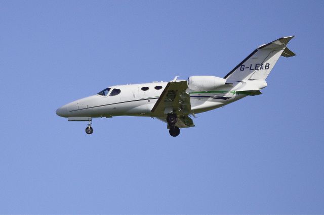 Cessna Citation Mustang (G-LEAB) - London Executive Aviation - Cessna 510 Citation Mustang (G-LEAB) arriving at NCL. (Photo May 2016)