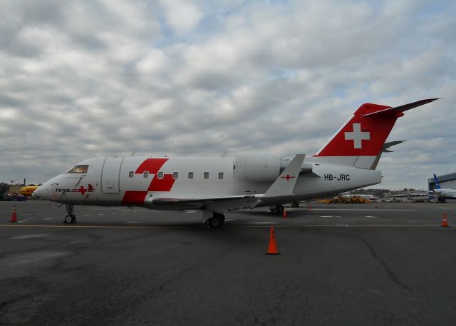 Canadair Challenger (HB-JRC) - Swiss Air Ambulance resting in North Cargo @ KBOS Logan Airport !