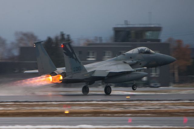 McDonnell Douglas F-15 Eagle — - F-15 with full afterburner during Vigilant Shield in 2016.