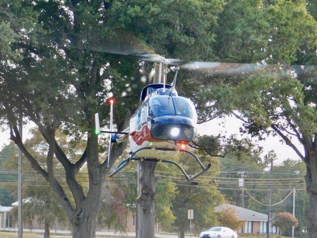 Bell JetRanger (N539AE) - Air Evac 87 at Bolivar Medical Center moving to the helipad after waiting for Pafford Air One Echo to move