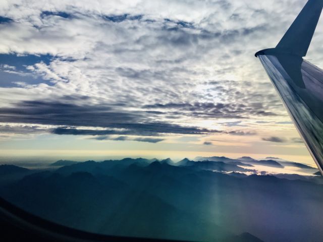 — — - HondaJet Elite departing Saltillo, Mexico at dawn. 