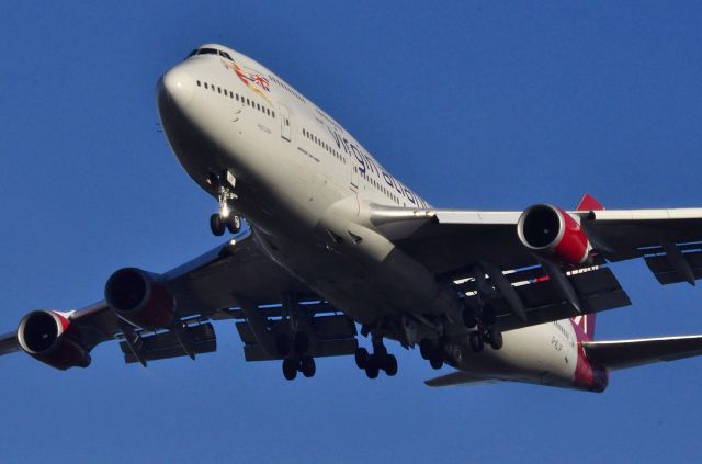 Boeing 747-400 (G-VLIP) - Taken from The Flying Horse pub end of Style Road , Wythenshawe