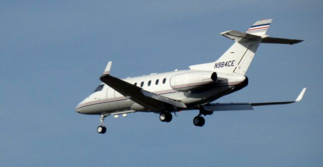 Hawker 800 (N984CE) - On short final is this 2008 Raytheon Hawker 900XP from the Winter of 2022.