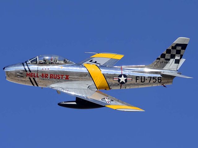 North American F-86 Sabre (NX1F) - North American F-86E Sabre NX1F Hell er Bust at the Air Force Heritage Conference on March 4 2012.