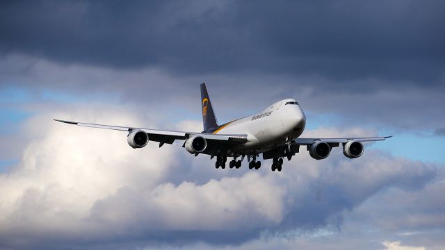 BOEING 747-8 (N633UP) - BOE696 from KPDX on final to Rwy 16R on 3.16.22. (B747-8F / ln 1570 / cn 65774).