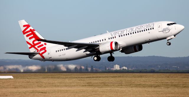 Boeing 737-800 (VH-VUF) - Hobart Honey Lifting Off From 34R