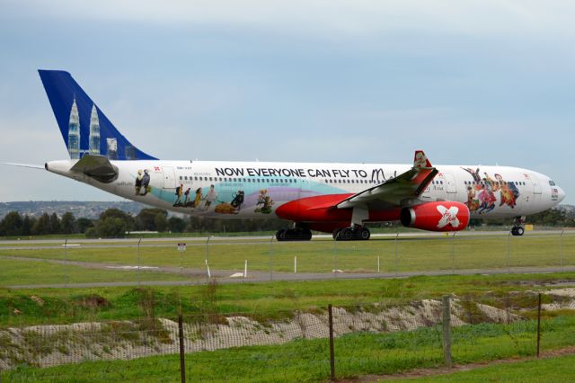 Airbus A330-300 (9M-XXF) - On taxiway heading for take-off on runway 05, for flight home to Kuala Lumpur, Malaysia. Wednesday. Thursday, 19 June 2014.