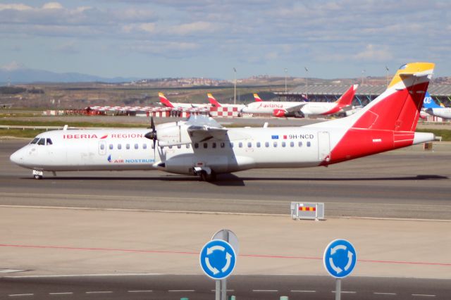 ATR ATR-72 (9H-NCD) - Taxiing to Stand 410 on 5-Mar-24 operating flight IBE8295 from GEML.