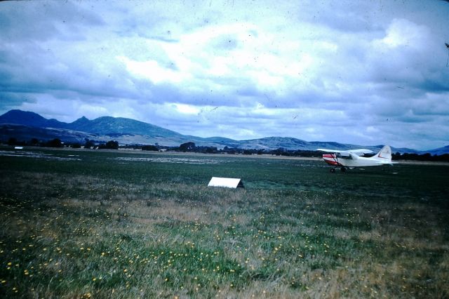 STINSON V-76 Sentinel (VH-BFR) - Stinson Sentinel landing RWY05, circa 1955