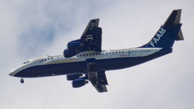 British Aerospace BAe-146-300 (G-LUXE) - Natural Environment and Research Council BAe 146-300 unexpectedly visiting Buffalo, NY.