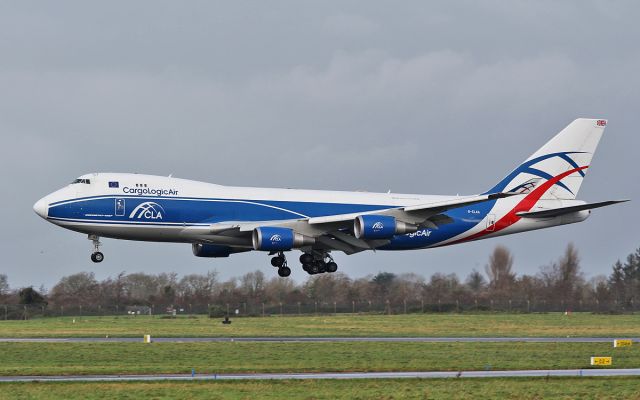 Boeing 747-400 (G-CLAA) - cargologic air b747-446f g-claa about to land at shannon 8/11/17.