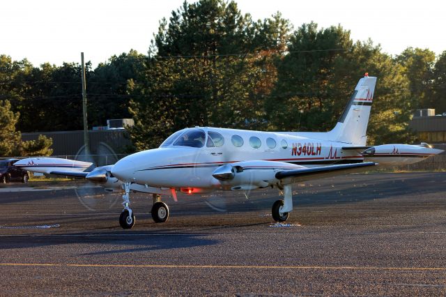 Cessna 340 (N340LH) - Just after parking at transient