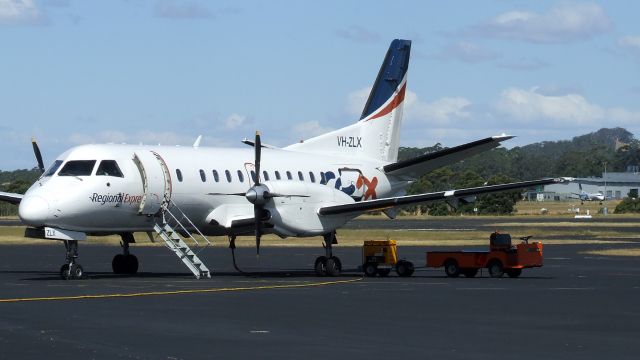 Saab 340 (VH-ZLX) - Regional Express SAAB 340B VH-ZLX (cn 182) at Wynyard Airport Tasmania Australia. 31 January 2019. Preparing for ferry flight to Melbourne with VH-EKX on the runway in the background.