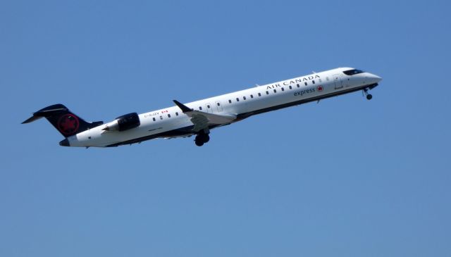 Canadair Regional Jet CRJ-900 (C-GJZV) - Shown here departing is an Air Canada Canadair Regional Jet CRJ-900 in the Spring of 2018.