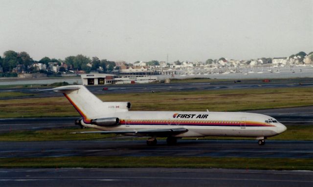 BOEING 727-200 (C-GXFA) - First Air B727-233(adv) doing a military charter at Boston Logan on br /June 17, 2000.