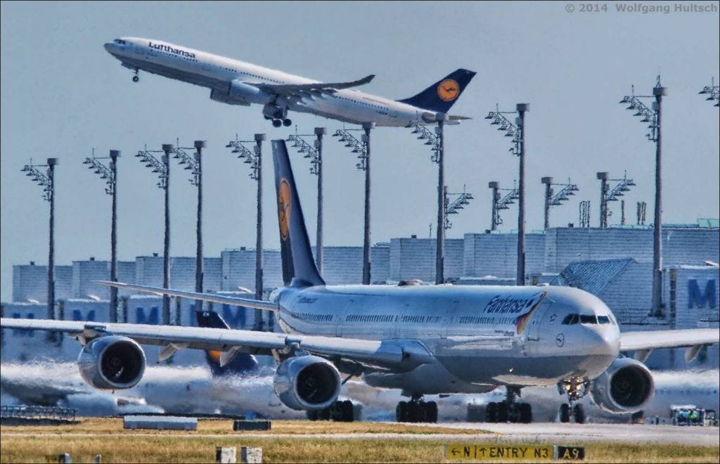 — — - 2x LH A340 in Munich