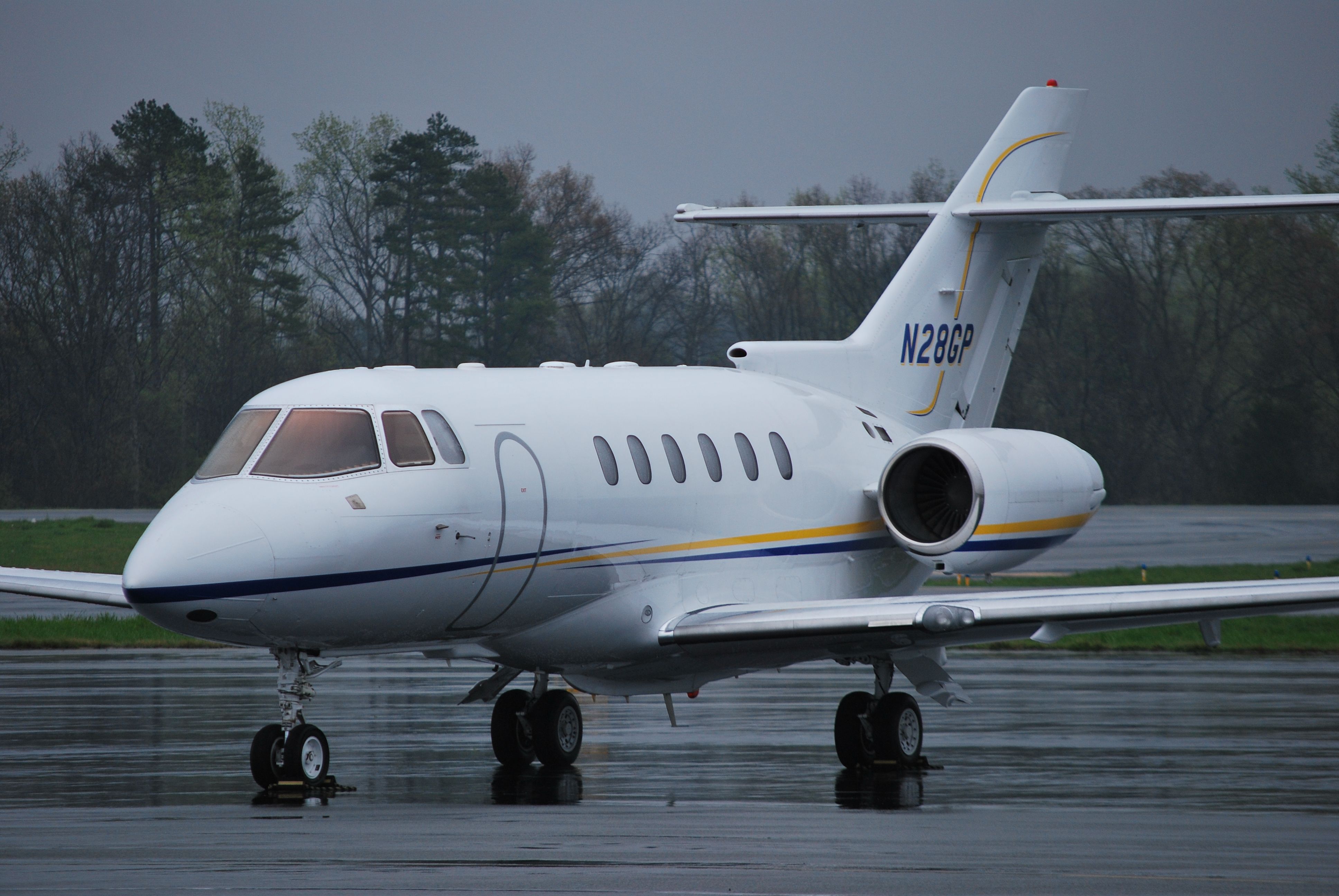 Hawker 800 (N28GP) - Parked at Concord Regional Airport - 4/1/09