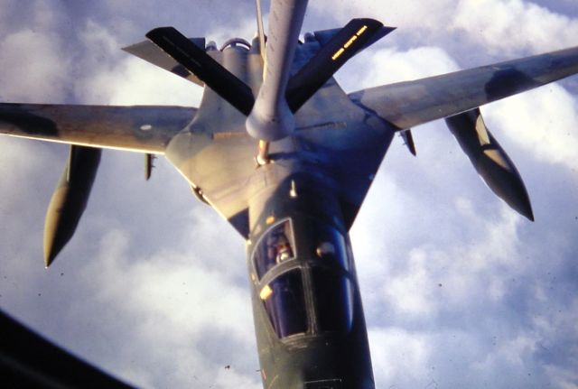 — — - Refueling FB-111 over New England.  Observing from the Boomer's pod.