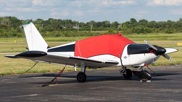 Piper Cherokee (N9345J) - A Piper Cherokee sits on tie-downs at Butler County.