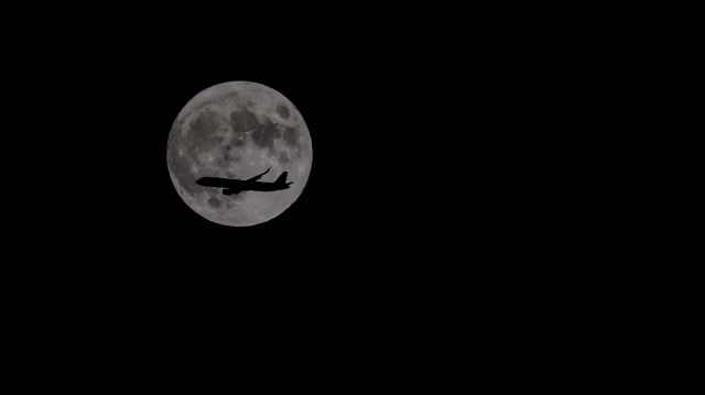 Airbus A321neo — - HAL64, Lihue-LAX,  with a flyover of the full moon, 8-14-2019.