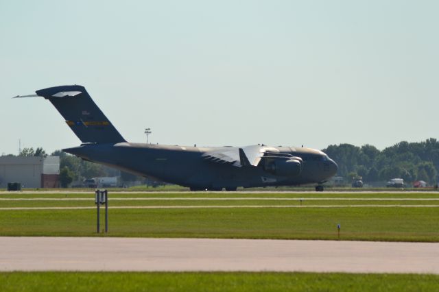 Boeing Globemaster III (N70041) - A C-17 of the Charleston SC AMC sitting on Runway 27 in Sioux Falls, SD in support of the Presidents visit on 9-7-18