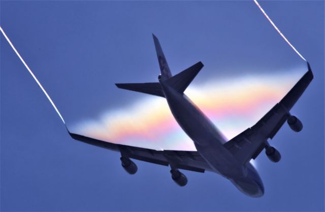 Boeing 747-400 (B-18725) - Just came out of a thick cloud!  7-17-2020