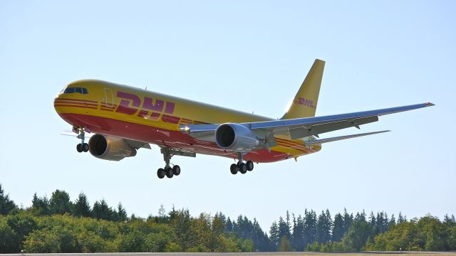BOEING 767-300 (G-DHLH) - BOE544 on final approach to runway 34L to complete a flight test on 9/7/12. (LN:1036  c/n 37808).
