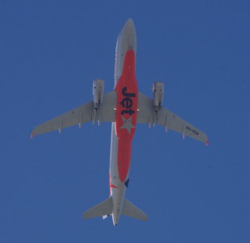 Airbus A320 (VH-VGA) - Logo from underneath following a right turn out