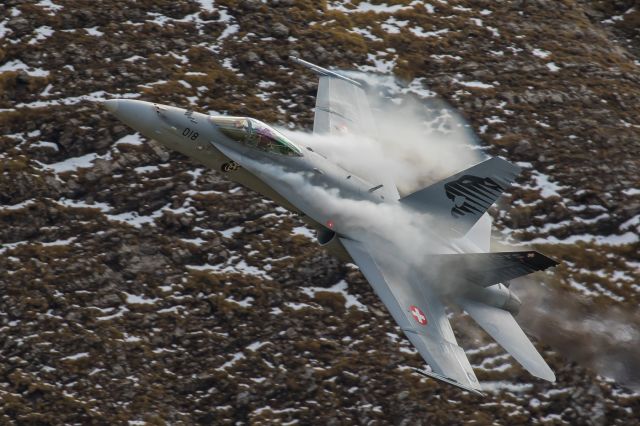 McDonnell Douglas FA-18 Hornet (J5018) - Axalp live fire demonstrationbr /Swiss Airforce / F/A-18C