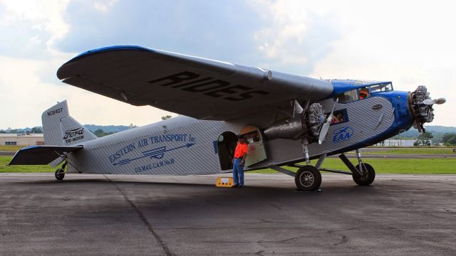 Ford Tri-Motor (NC8407) - EAA Ford Trimotor waits for passengers on the ramp at Lebanon, TN. June 6, 2014