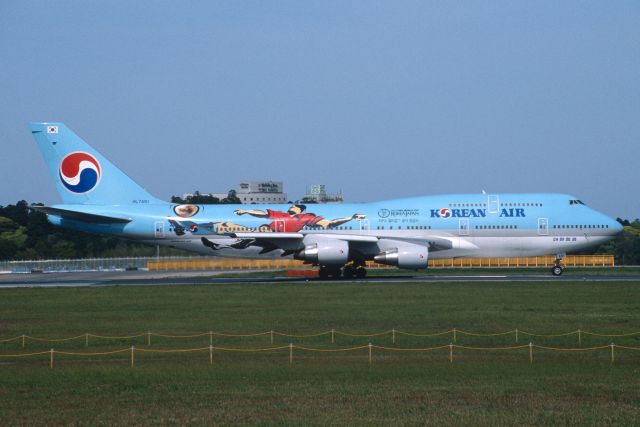 Boeing 747-400 (HL7491) - Departure at Narita Intl Airport Rwy16R on 2002/05/03 " 2002 World Cup "