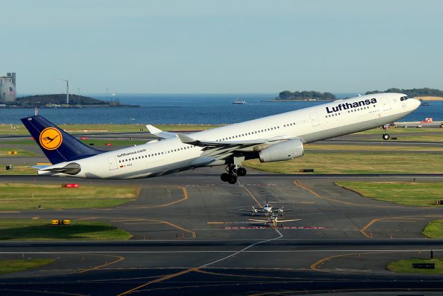 Airbus A330-300 (D-AIKQ) - DLH 415 from Washington to Munich departing from Boston after the prior nights flight was diverted and canceled.