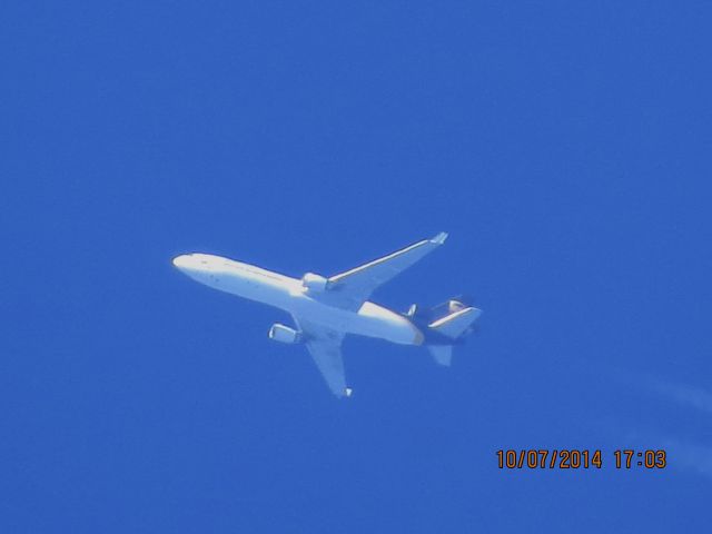 Boeing MD-11 (N254UP) - United Parcel Service flight 2964 from SDF to ONT over Southeastern Kansas at 36,000 feet.