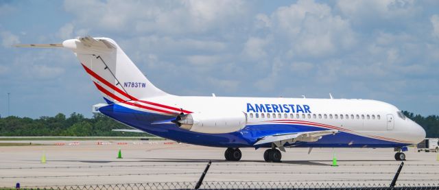 Douglas DC-9-10 (N783TW) - A half century old baby 9 at GSP.  Looking good in the new livery!  8/28/21.