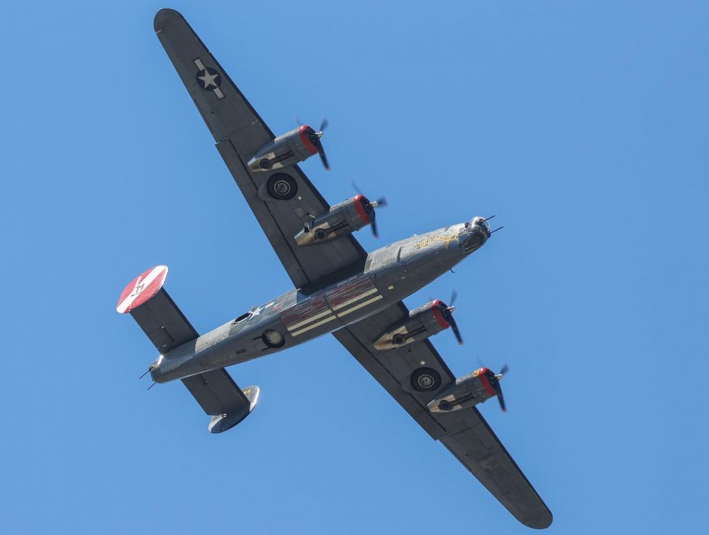 Consolidated B-24 Liberator — -   Witchcraft, Flew out of former McClellan AFB today.  