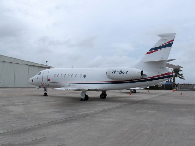 Dassault Falcon 2000 (VP-BCV) - A very nice business jet with a remarkable short field performance.