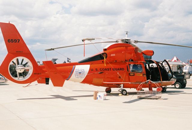 Aerospatiale Dauphin 2 (SA-365C) (USCG6597) - HH-65B Dolphin from USCG Aviation Training Center Mobile on display at Barksdale AFB - 2005 Airshow.br /Aircraft is now HH-65C assigned to USCG Station Port Angeles.