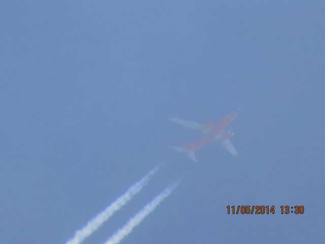 Boeing 737-700 (N901WN) - Southwest Airlines flight 4395 from ATL to DEN over Southeastern Kansas at 38,000 feet.