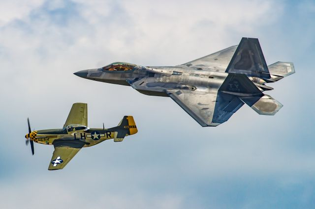 — — - Heritage Flight with a P51 Mustang 