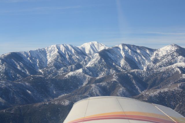 — — - Over the San Gabriels