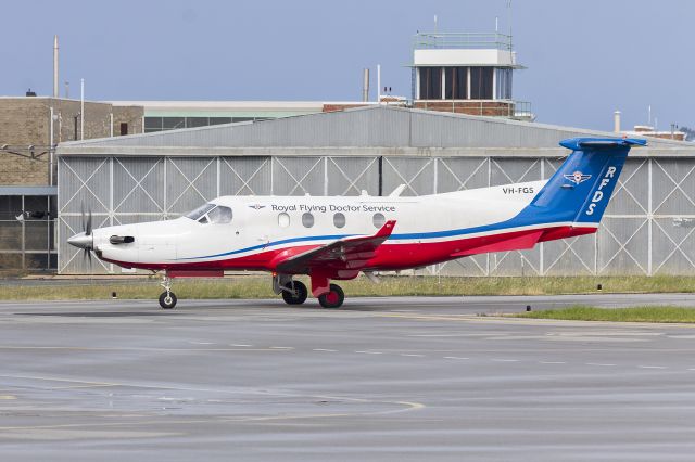 Pilatus PC-12 (VH-FGS) - Royal Flying Doctor Service of Australia Central Operations (VH-FGS) Pilatus PC-12/45 taxiing at Wagga Wagga Airport