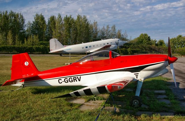 Vans RV-3 (C-GGRV) - The RV-3 with the DC-3 in the background