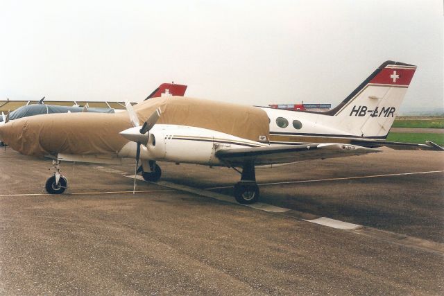 Cessna 421 (HB-LMR) - Seen here on 4-Sep-96.br /br /Registration cancelled 12-May-06.