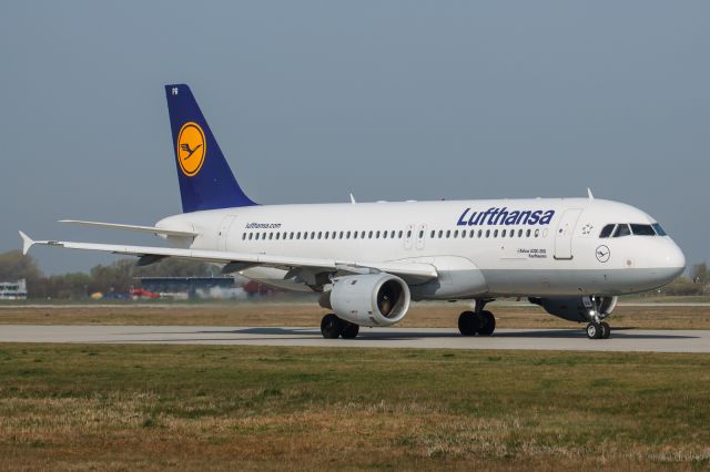 Airbus A320 (D-AIPR) - fleetname: "Kaufbeuren" taxing to runway 26R for takeoff as Lufthansa 161 to Frankfurt (FRA) at 10:52 local time.