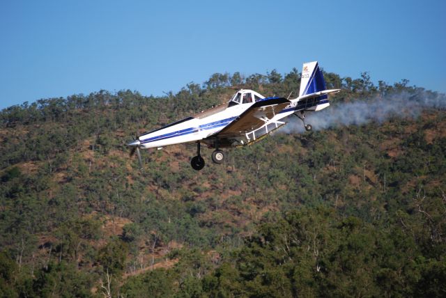 VH-MDR — - PZL-Mielec M-18B Dromada ag plane making a low run at Old Station airstrip