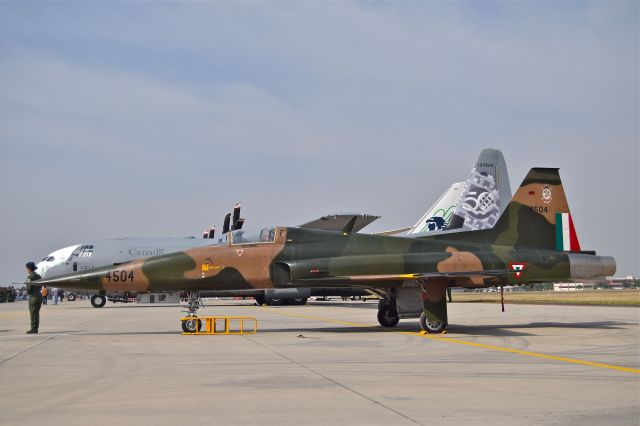 FAM4504 — - F-5E Tiger II 4504 MSN 1004 of Mexican Air Force (FAM) operated by 401th Fighter Squadron on exhibition in aerospace trade fair (FAMEX 2019) at Santa Lucia AB (04/2019).