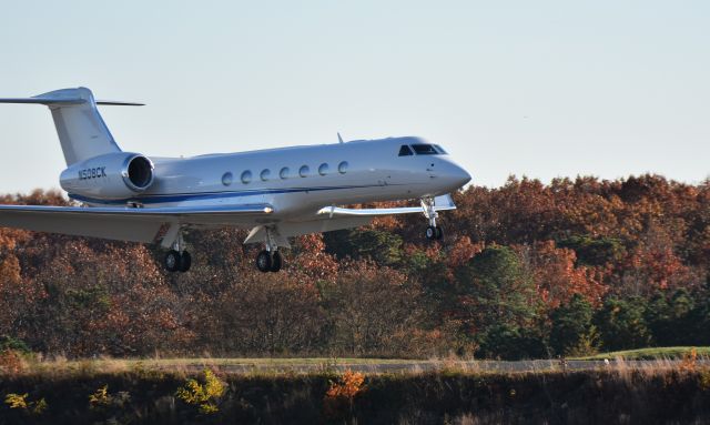 N508CK — - A Talon Air Gulfstream 500 does a treetop landing at Monmouth Airport, NJ Fall 2020.
