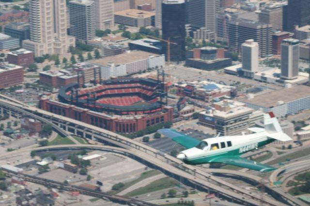 Mooney M-20 (N441WS) - Formation flight by Busch Stadium