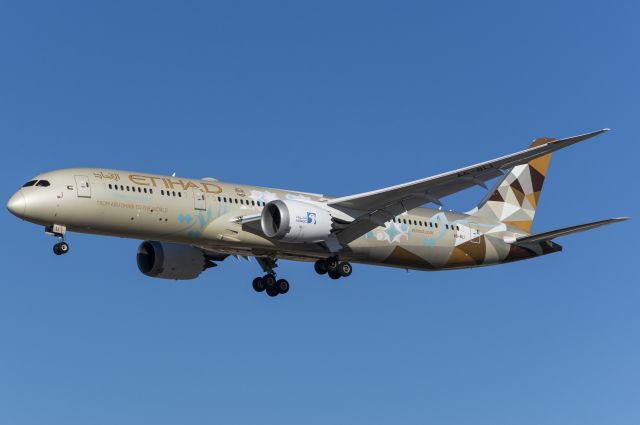 Boeing 787-9 Dreamliner (A6-BLI) - Etihad 787-9 landing runway 28C on 11/28/20