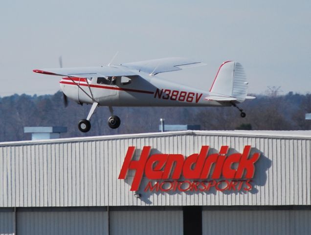 Cessna 120 (N3886V) - Departing runway 20 at KJQF - 12/14/12